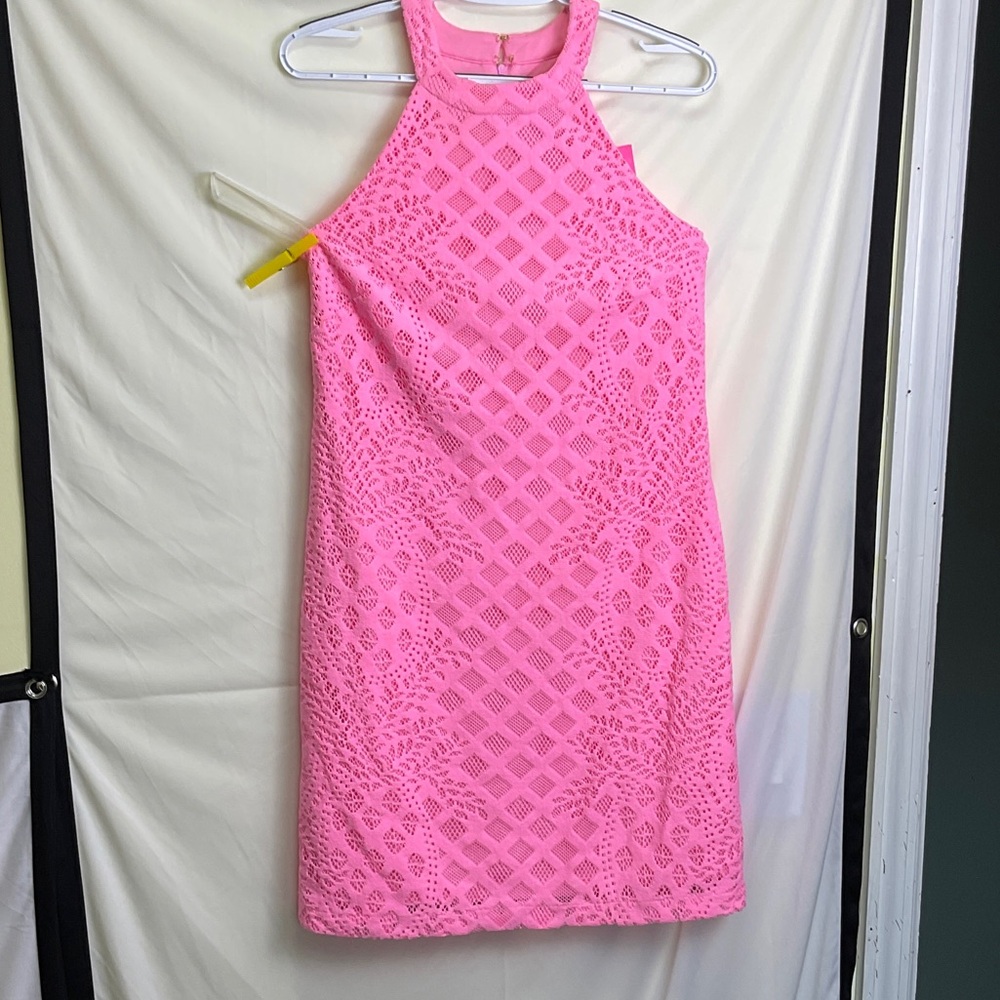 Lilly Pulitzer Vibrant Pink Lace Mini Dress